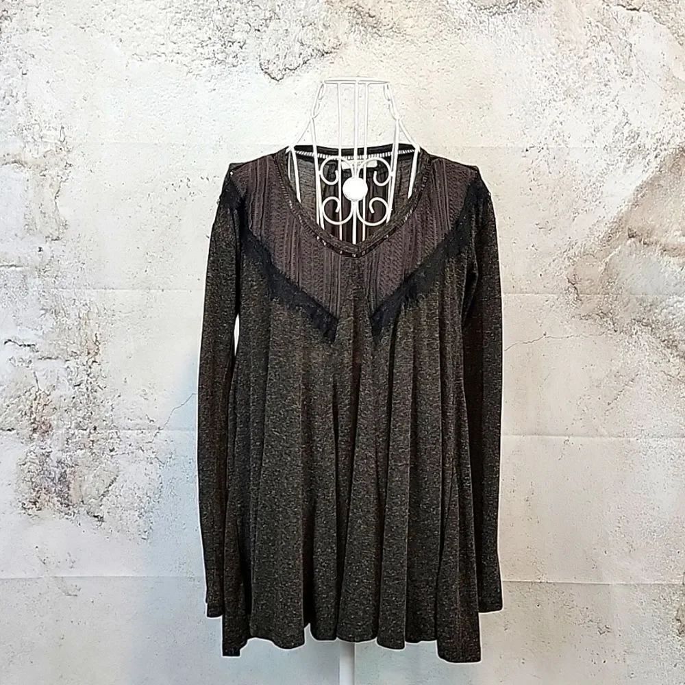 Mystree marled grey casual top Women's Size M